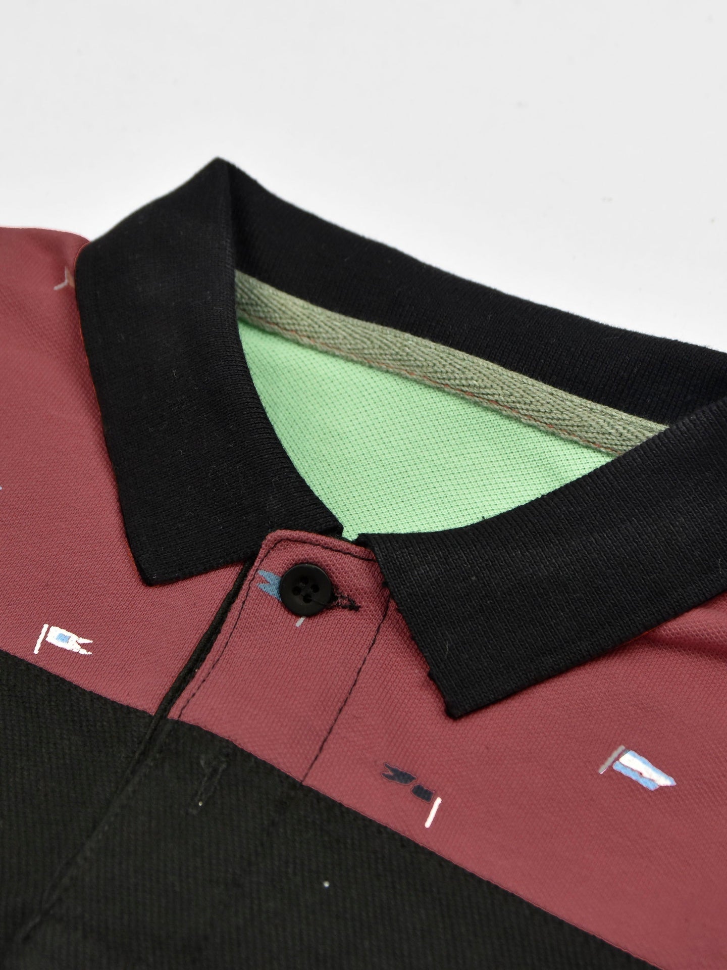 NXT Half Sleeve P.Q Polo Shirt For Kids-Pink with Black & Green-SP1683