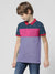 NXT Summer P.Q Polo Shirt For Kids-Purple Melange With Multi Panel-BE936/BR13183