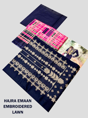 Hajra Eman 90/70 Lawn Unstitched 3 Pcs Suit For Women-BE2948/LV262