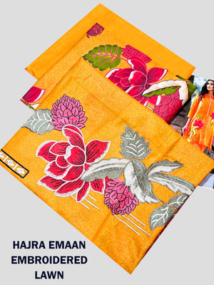 Hajra Eman 90/70 Lawn Unstitched 3 Pcs Suit For Women-BE2953/LV267