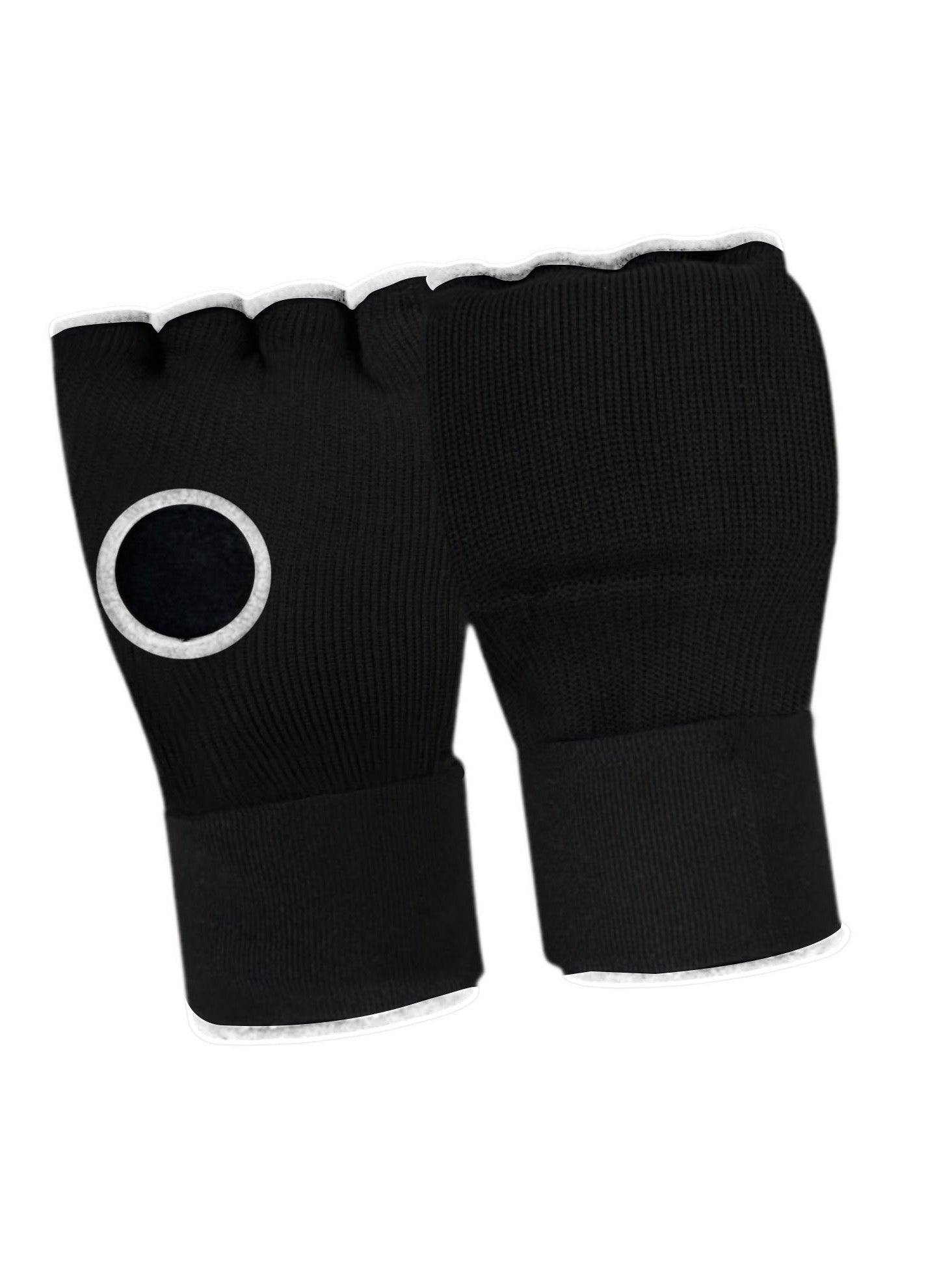 Half Finger Boxing Hand Gel Gloves-Black with White-LV444