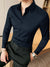 Louis Vicaci Super Stretchy Slim Fit Long Sleeve Summer Formal Casual Shirt For Men-Navy with Allover Dots-SP2479
