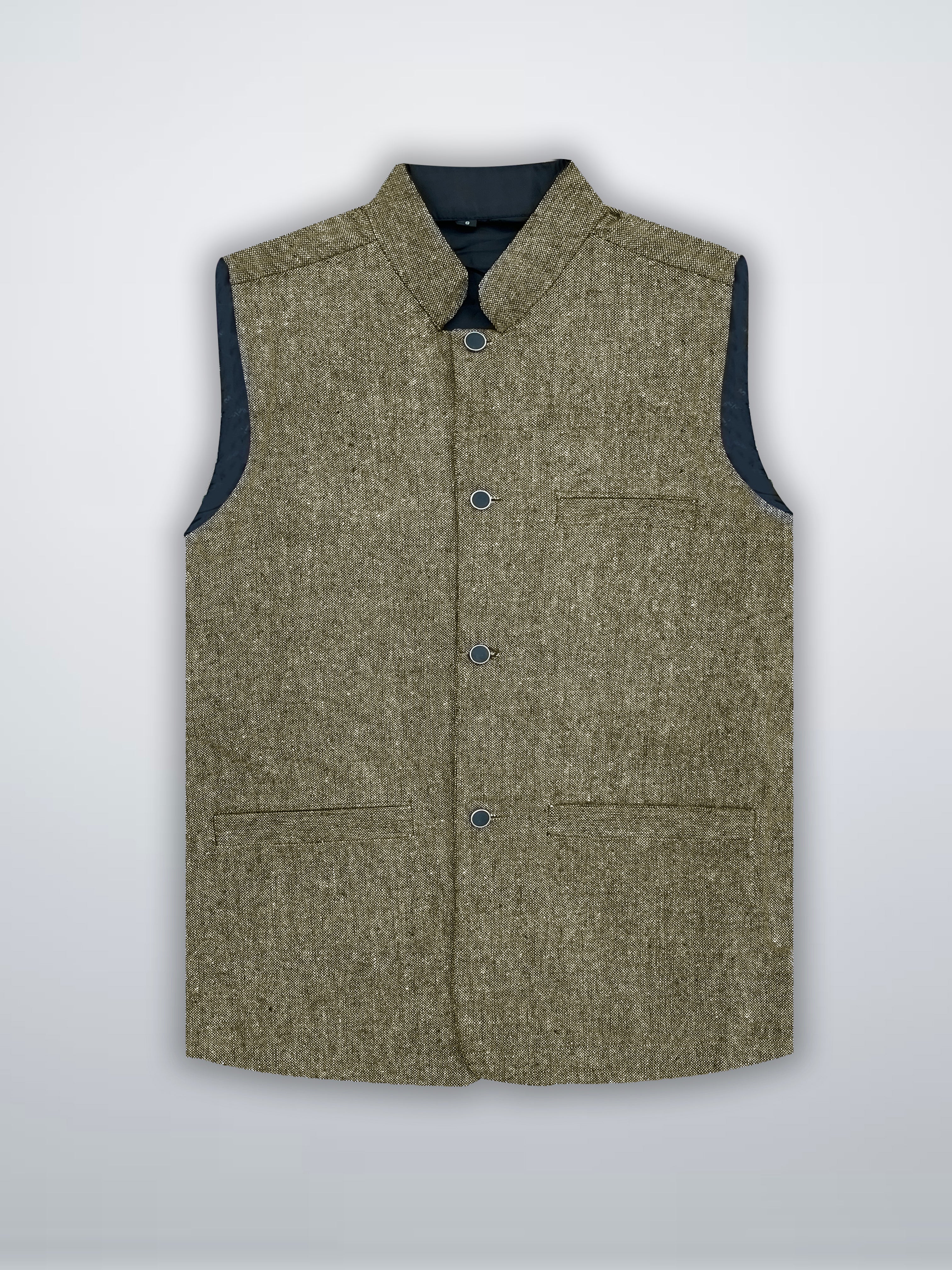 Men’s Premium Tweed Waistcoat Grey Melange-WC11