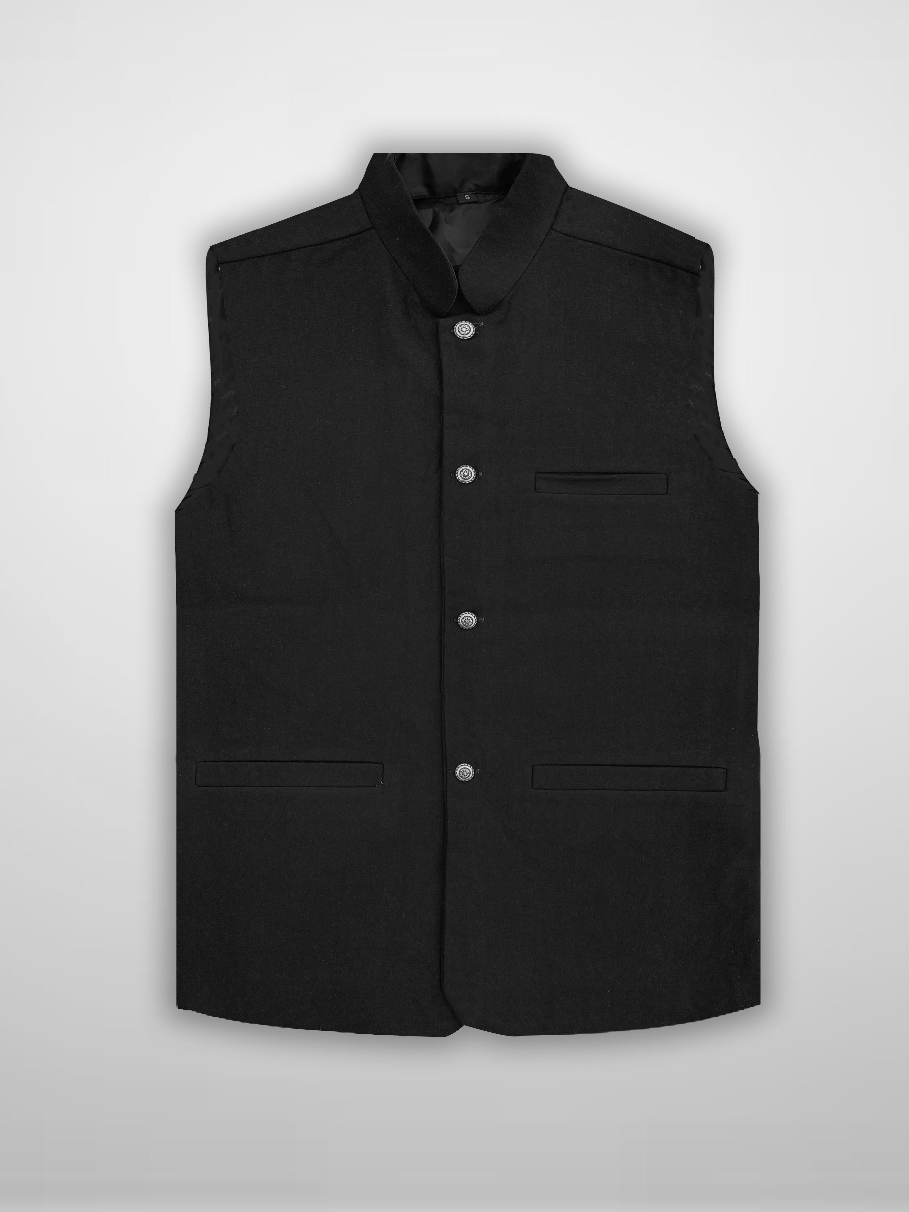 Men’s Premium Wool Waistcoat Black-WC12