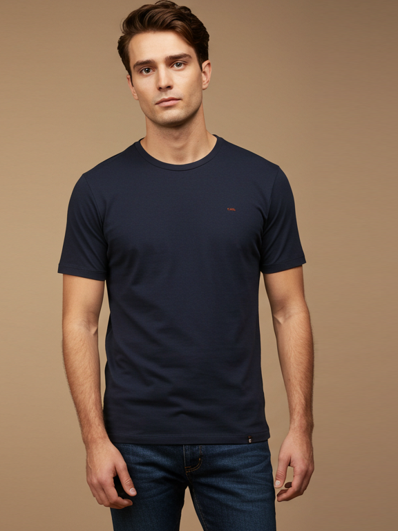 47 Crew Neck Tee Shirt For Men-Dark Navy-BE3192