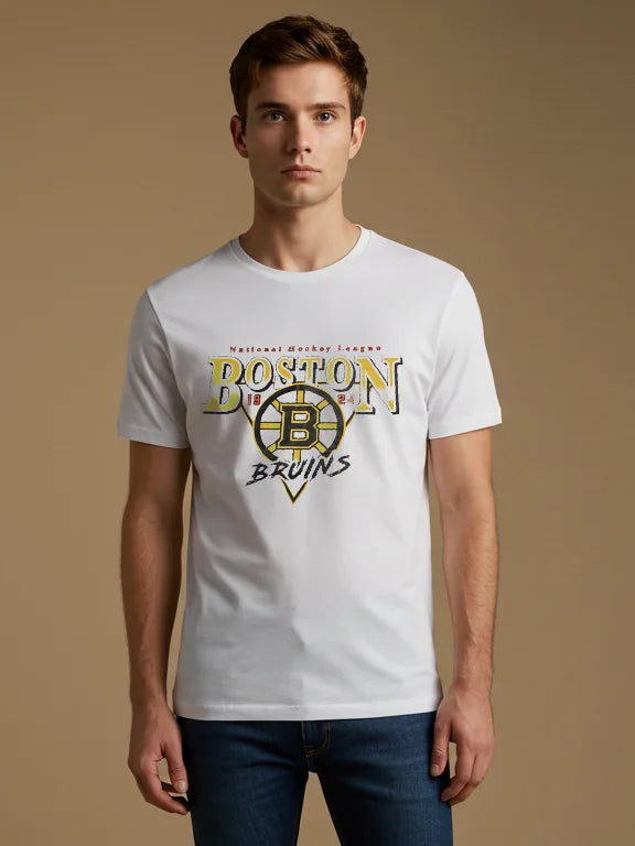 47 Single Jersey Crew Neck Tee Shirt For Men-White with Print-SP1649/RT2389