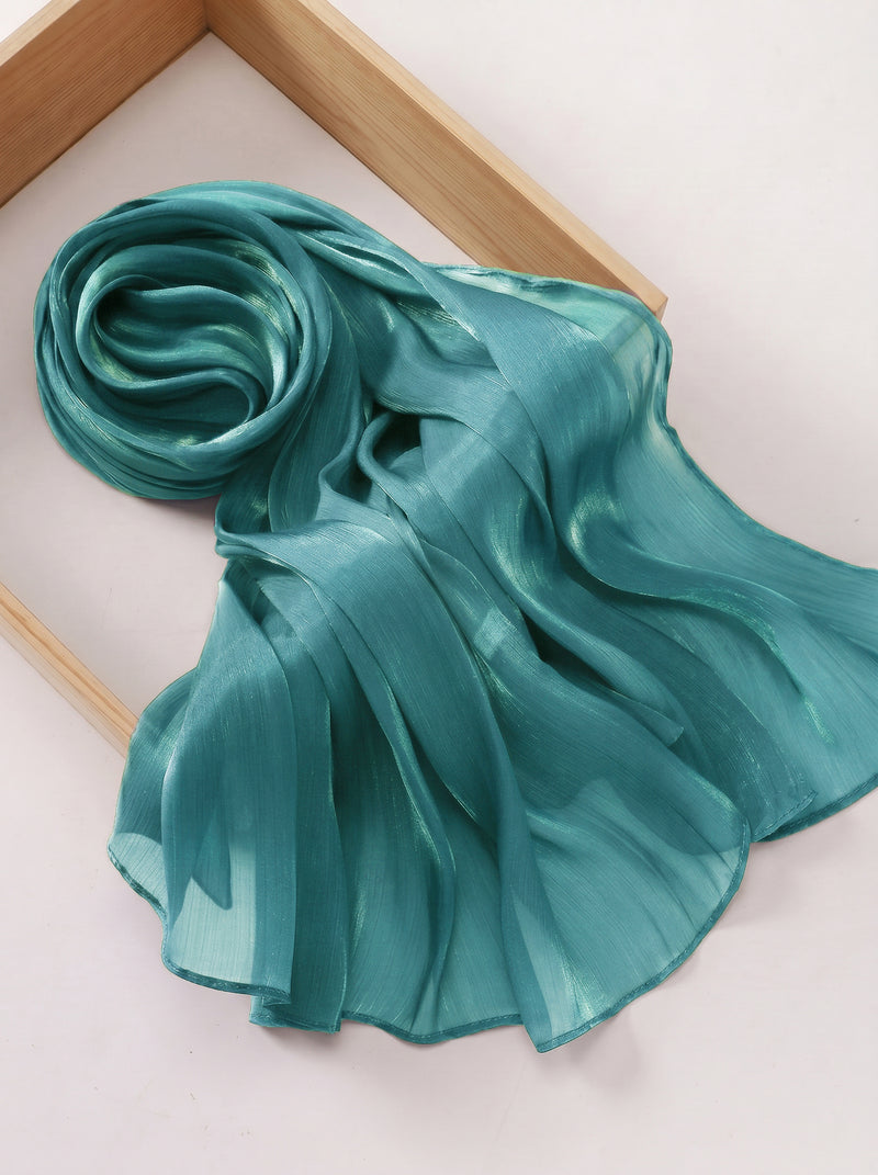 Imported Net Dupatta-Aqua Blue