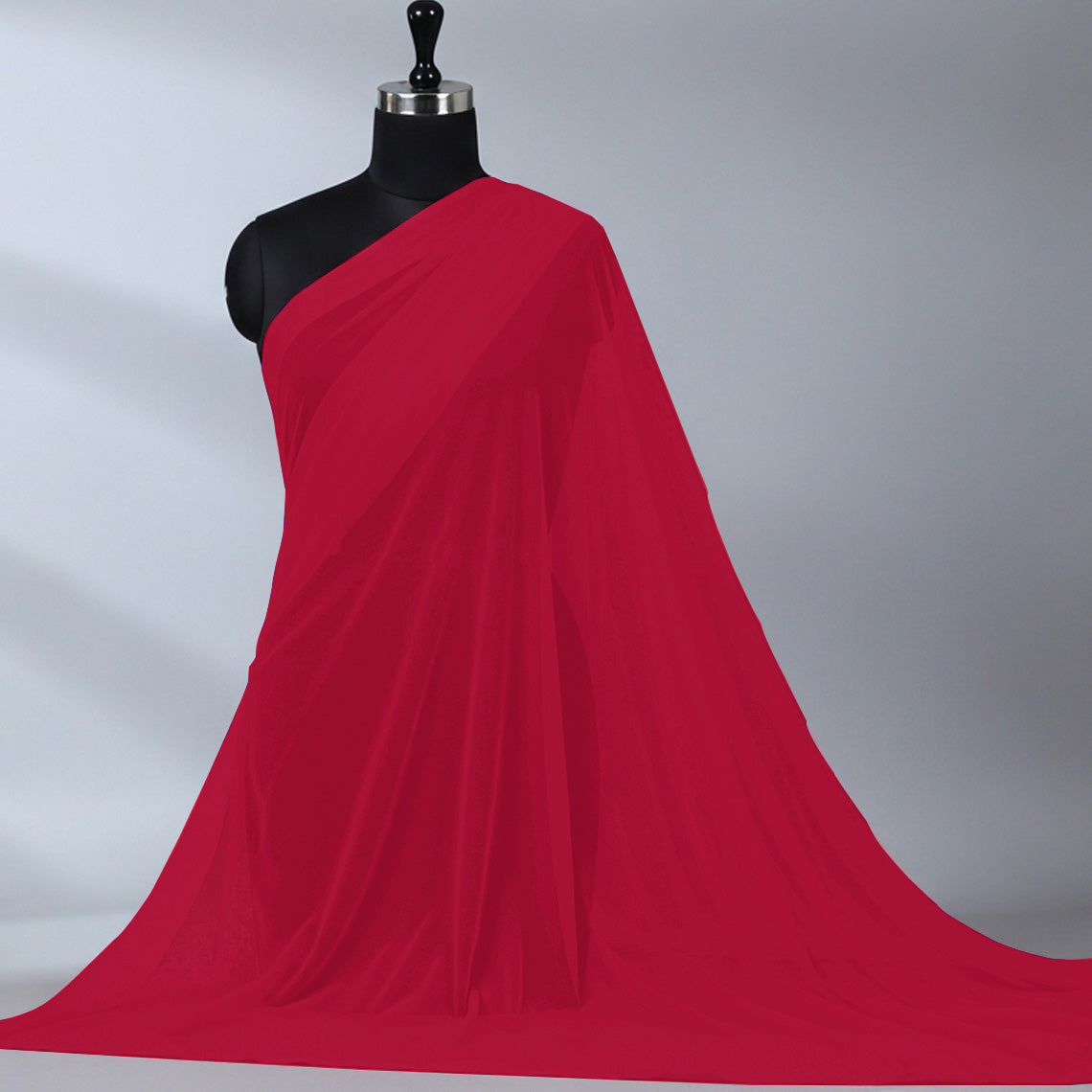Imported Net Dupatta-Carrot Pink