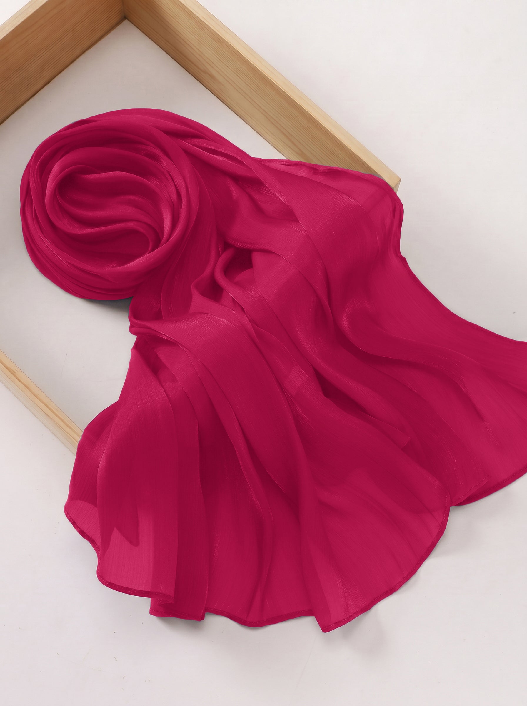 Imported Net Dupatta-Carrot Pink