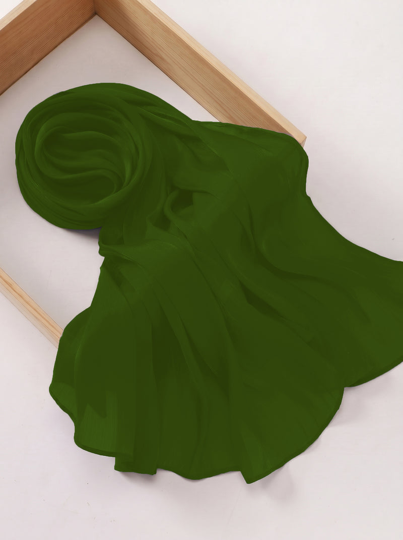 Imported Net Dupatta-Forest Green