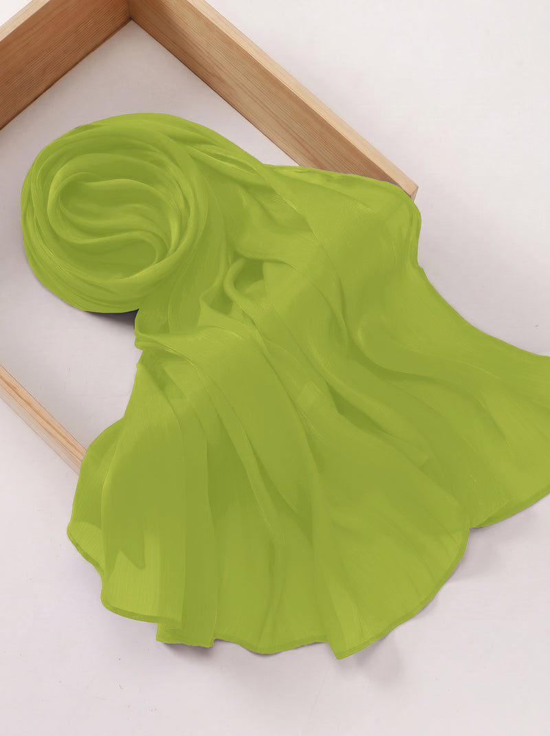 Imported Net Dupatta-Lime Yellow