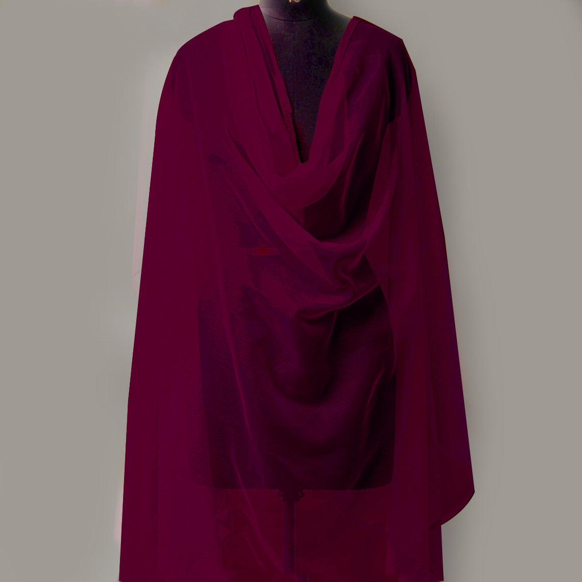 Imported Net Dupatta-Scarlet