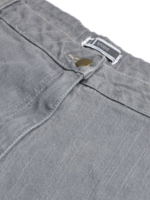 JL Studio Regular Fit Denim For Ladies-Grey Faded-BE1331