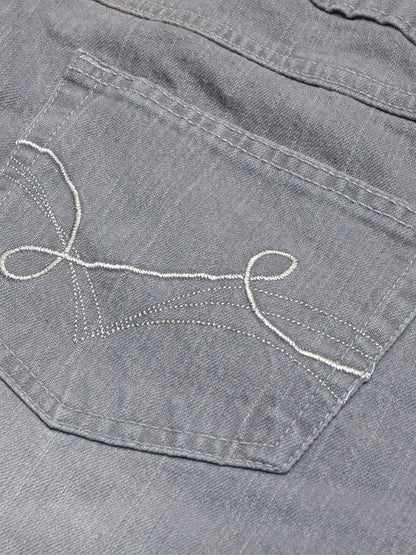 JL Studio Regular Fit Denim For Ladies-Grey Faded-BE1331