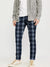 Premium Quality Falalen Trouser For Men-Navy with Allover white Check-SP1635