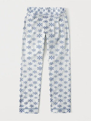 Premium Quality Falalen Trouser For Men-White Allover Blue Printe-SP1634/RT2388