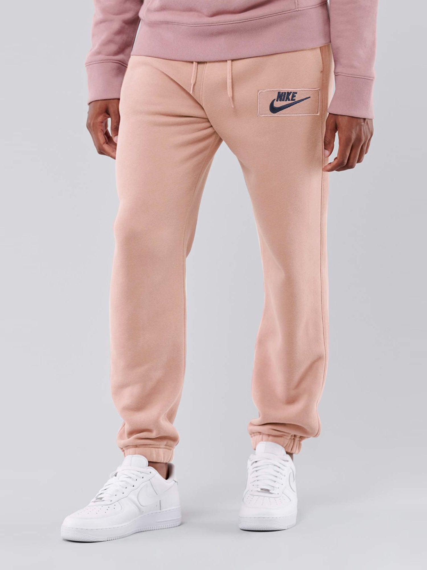 NK Terry Fleece Gathering Fit Pant Style Jogging Trouser For Men-Peach-BE201/BR1001