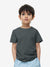 L.A.T Crew Neck Single Jersey Tee Shirt For Kids-Navy Melange-SP2090