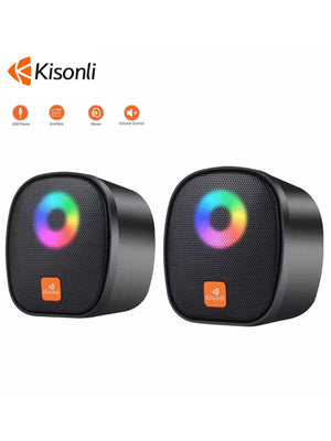 Kisonli X11 RGB Gamer PC Mini USB Speaker with 6W Power-BE2248/BR14385