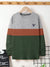 LV Crew Neck Long Sleeve Thermal Tee Shirt For Kids-Grey with Orange & Green-BE973/BR13220
