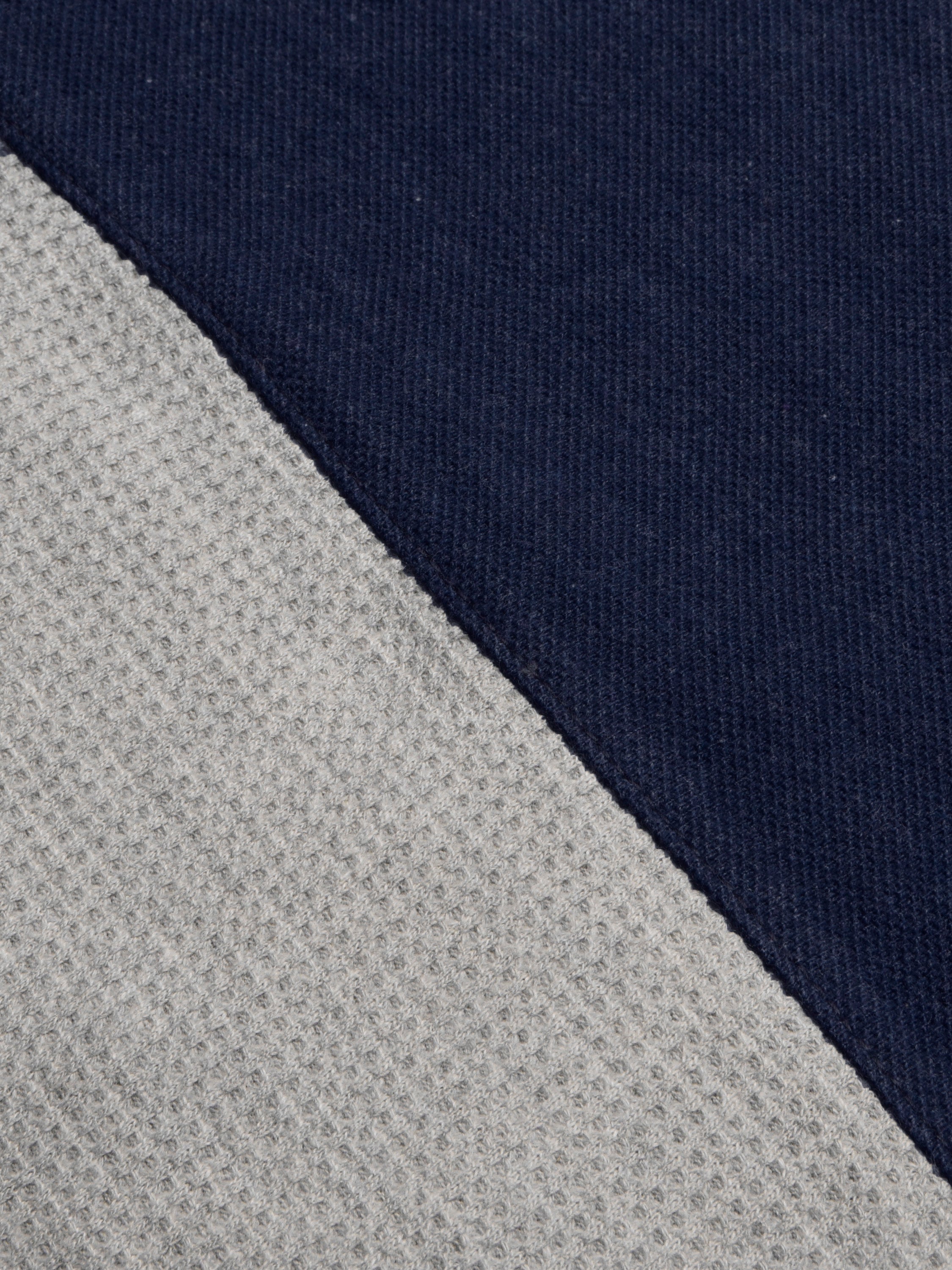 LV Crew Neck Long Sleeve Thermal Tee Shirt For Kids-Off White with Navy & Grey-BE970/BR13217
