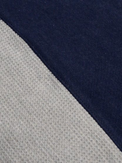 LV Crew Neck Long Sleeve Thermal Tee Shirt For Kids-Off White with Navy & Grey-BE970/BR13217