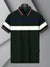 LV Summer Active Wear Polo Shirt For Men-Dark Green with Stripe-BE1563/BR13779