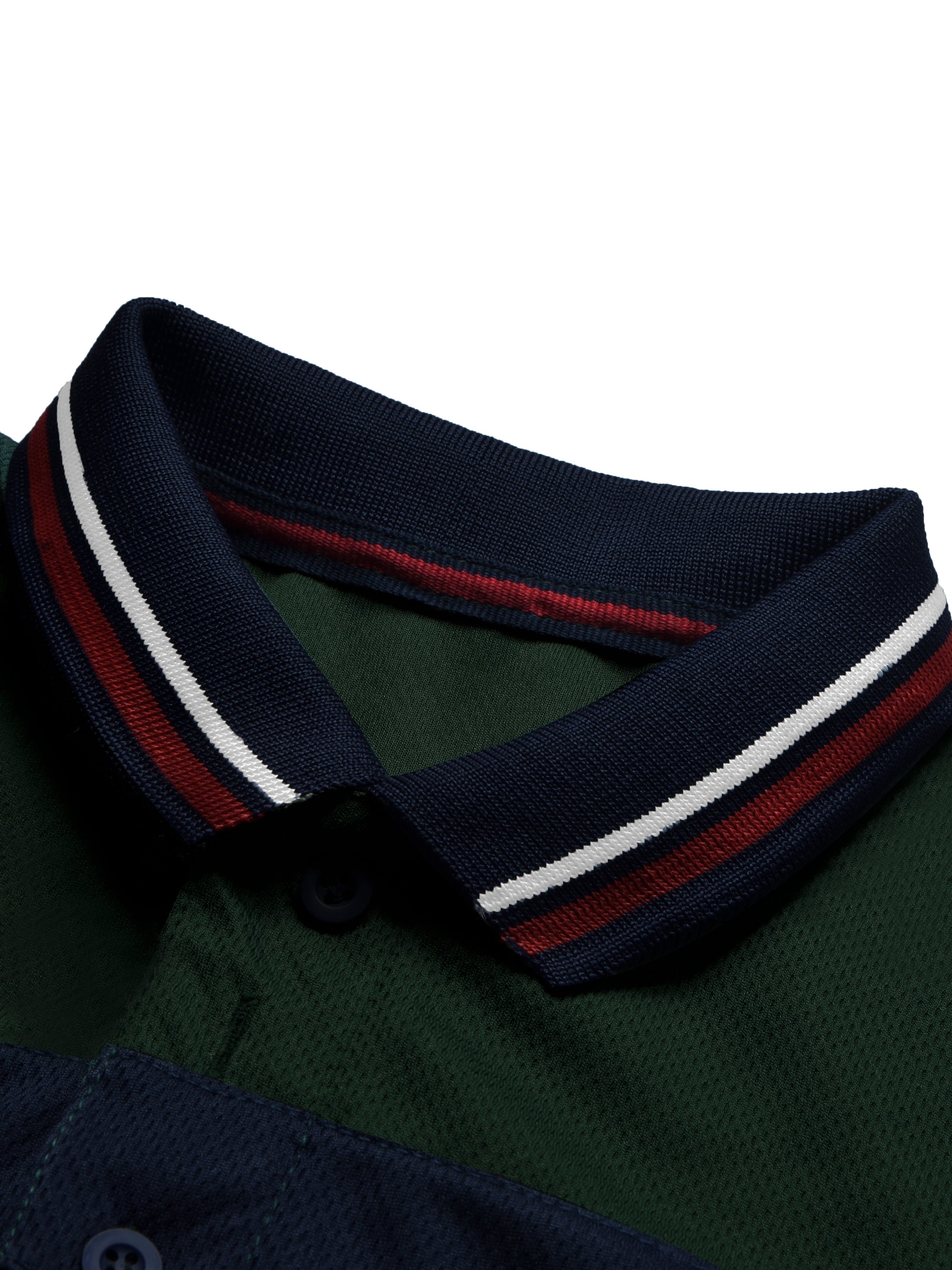 LV Summer Active Wear Polo Shirt For Men-Dark Green with Stripe-BE1563/BR13779