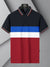 LV Summer Active Wear Polo Shirt For Men-Dark Navy with Red & White, Blue Panels-BE1311/BR13556