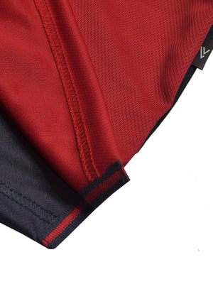 LV Summer Active Wear Polo Shirt For Men-Dark Navy with Red & White, Blue Panels-BE1311/BR13556