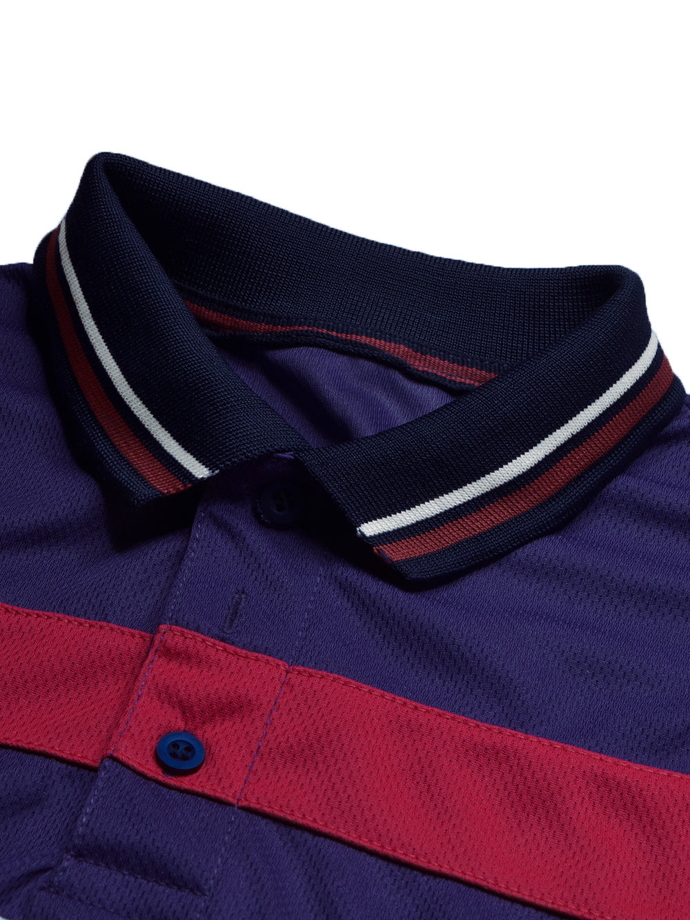 LV Summer Active Wear Polo Shirt For Men-Dark Purple with Stripe-BE1587/BR13805