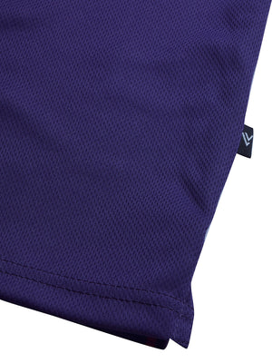 LV Summer Active Wear Polo Shirt For Men-Dark Purple with Stripe-BE1587/BR13805