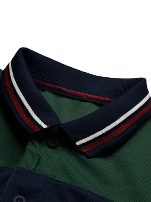 LV Summer Active Wear Polo Shirt For Men-Green with Stripe-BE1564/BR13780