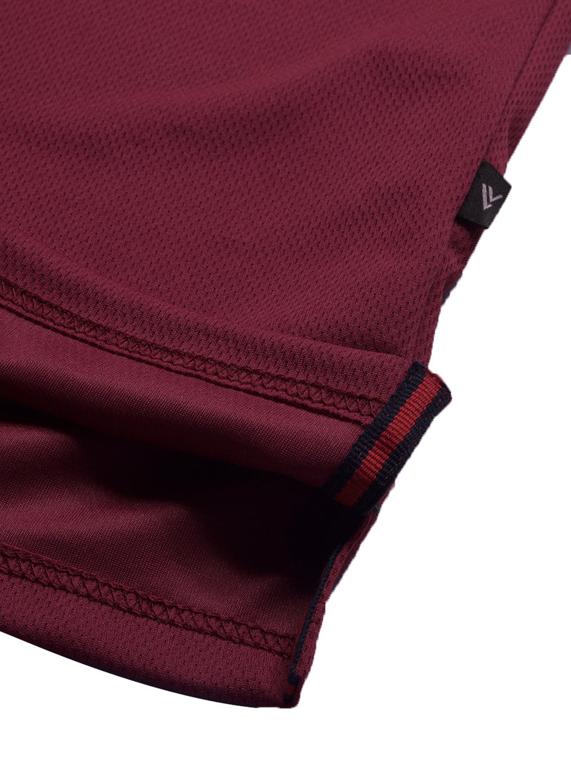 LV Summer Dry Fit Polo Shirt For Men-Light Maroon with Stripe-BE1502/BR13746