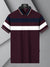 LV Summer Active Wear Polo Shirt For Men-Maroon with Stripe-BE1501/BR13745