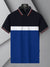 LV Summer Active Wear Polo Shirt For Men-Navy with White & Blue Panels-BE1742/BR13923