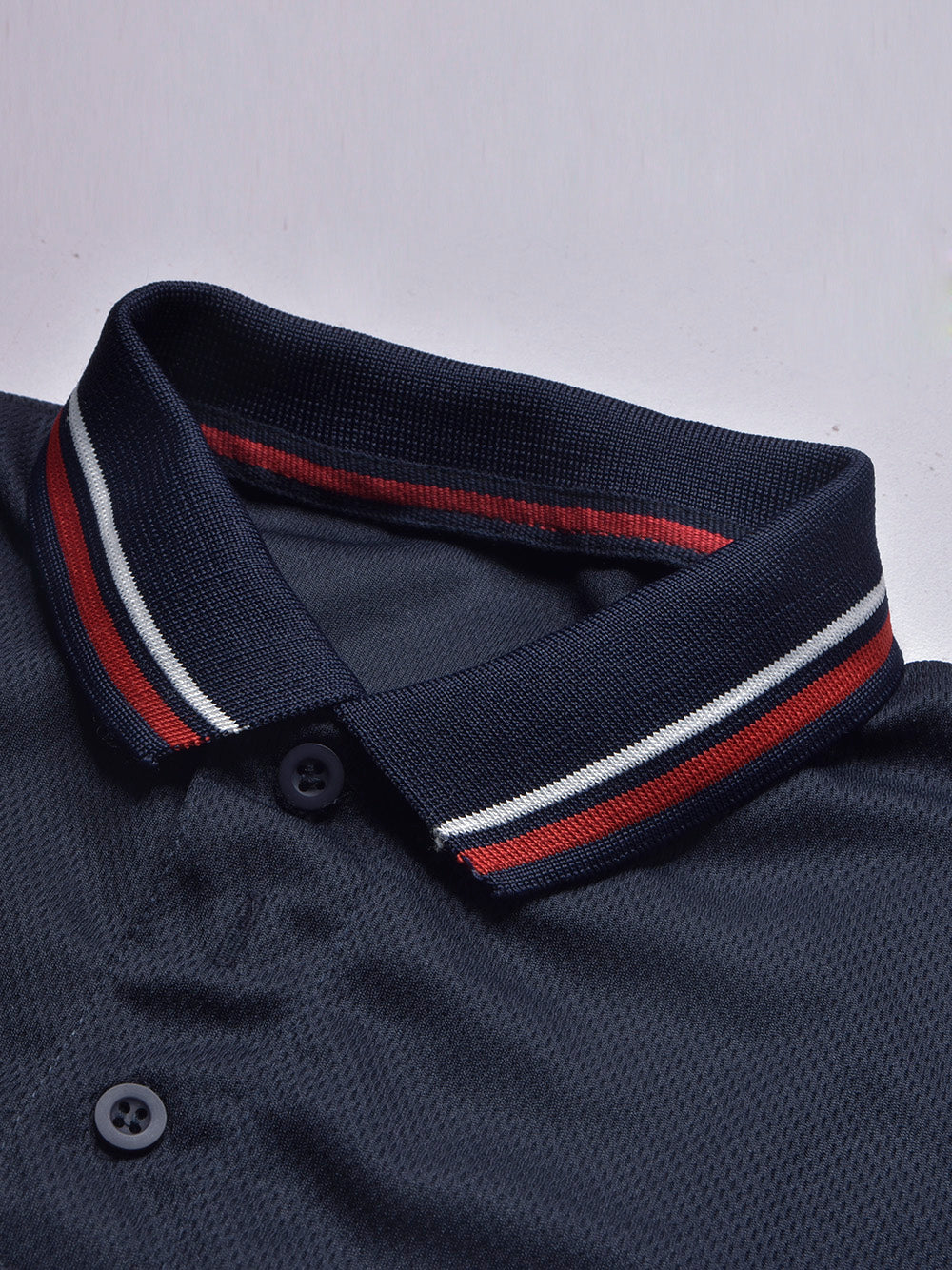 LV Summer Active Wear Polo Shirt For Men-Navy with White & Camel Panels-BE1713/BR13918