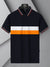 LV Summer Active Wear Polo Shirt For Men-Navy with White & Orange Panels-BE1741/BR13922