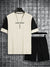 LV Summer Fashion T-Shirt & Lounge Short Suit For Men-Black with Skin Melange-BE1521/BR13759