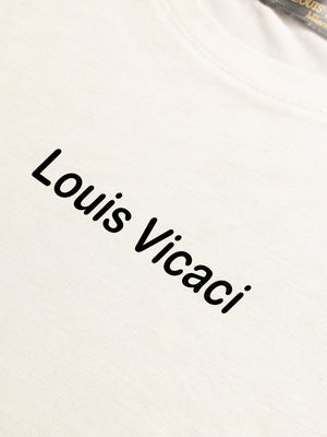 LV Summer Fashion T-Shirt & Lounge Short Suit For Men-Off White with Navy Melange-BR13893