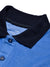 LV Summer Polo Shirt For Men-Blue with Maroon & Dark Grey Panel-BE840