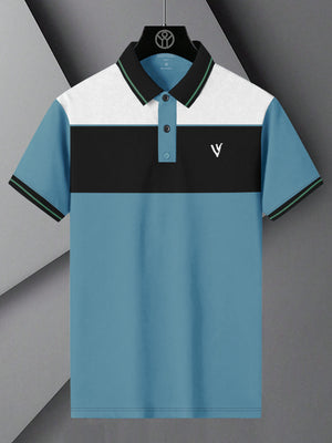 LV Summer Polo Shirt For Men-Bond Blue with White & Black Panel-BE808/BR13049