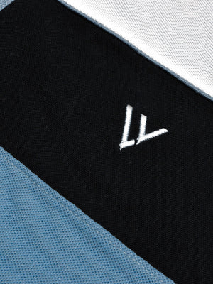 LV Summer Polo Shirt For Men-Bond Blue with White & Black Panel-BE808/BR13049