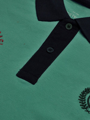 LV Summer Polo Shirt For Men-Cyan Green & Dark Navy-BE858/BR13096