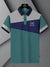 LV Summer Polo Shirt For Men-Cyan Green with Blue & Grey Panel-BE836/BR13073