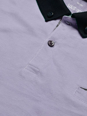 LV Summer Polo Shirt For Men-Light Purple with Navy-SP1501/RT2350