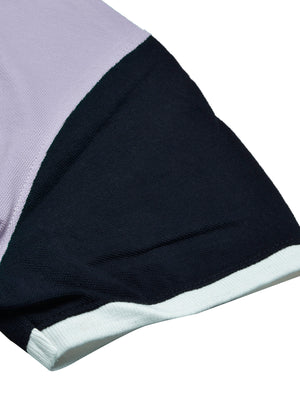 LV Summer Polo Shirt For Men-Light Purple with Navy-SP1501/RT2350