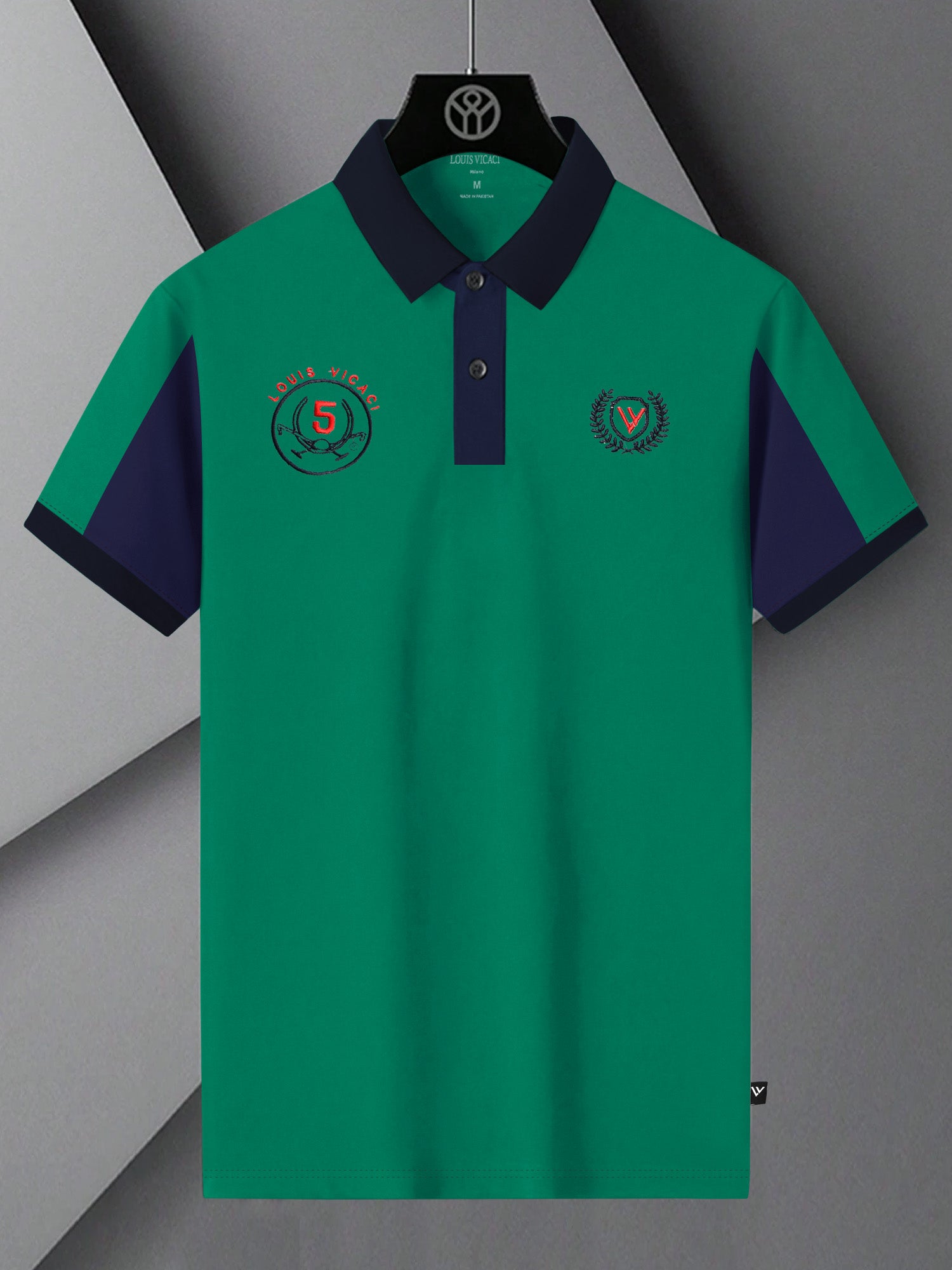LV Summer Polo Shirt For Men-Dark Green & Dark Navy-BE850