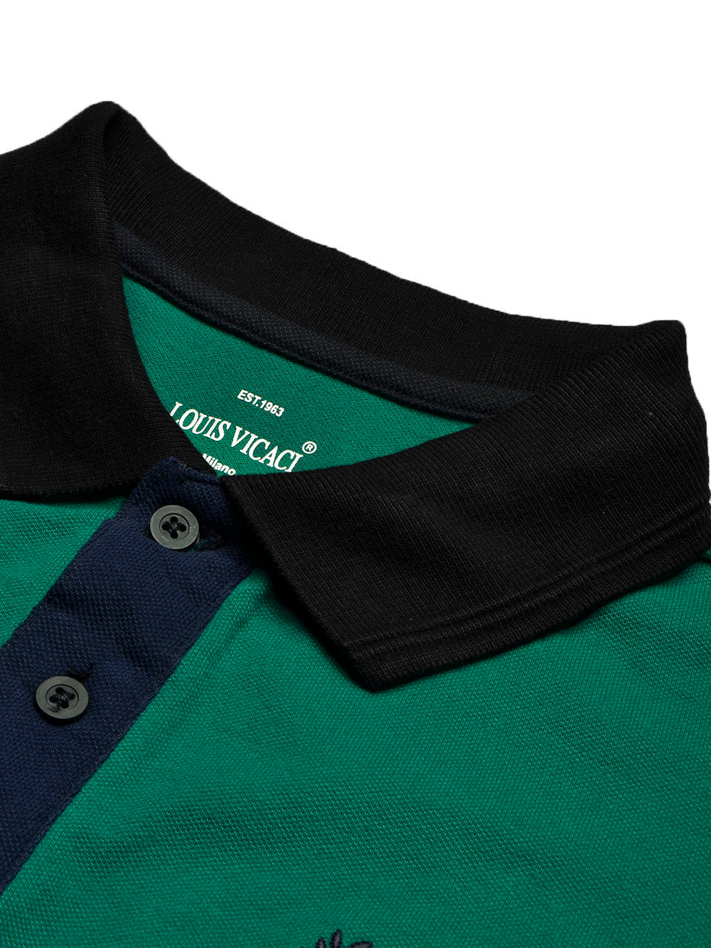 LV Summer Polo Shirt For Men-Dark Cyan Green Melange & Dark Navy-w