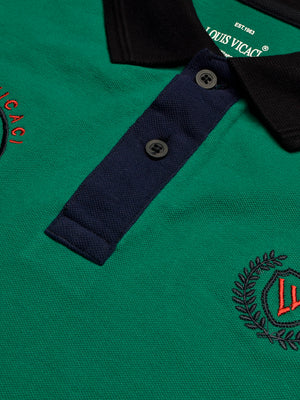 LV Summer Polo Shirt For Men-Dark Green & Dark Navy-BE850